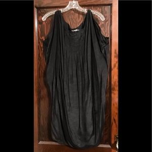 Leon Max LE Black Shift Dress, Silk Blend, L